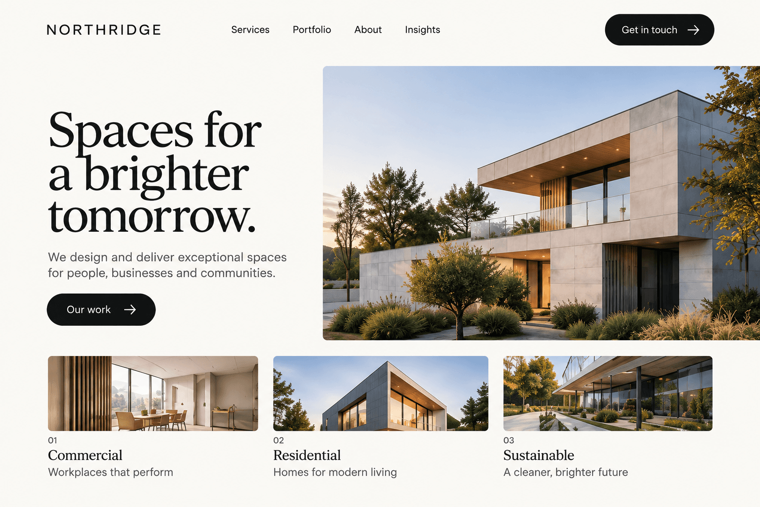 Example custom business website